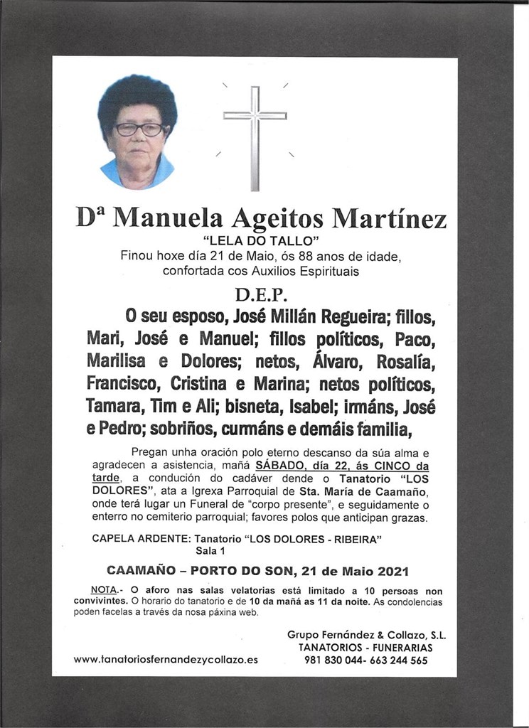 Foto principal Dª MANUELA AGEITOS MARTÍNEZ 