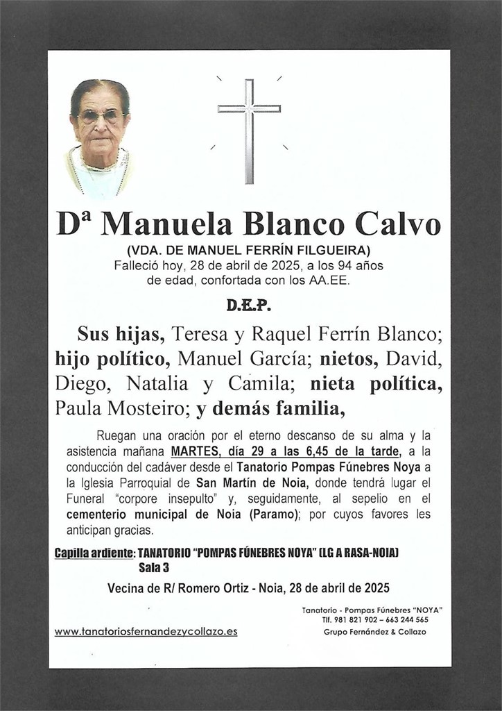 Foto principal Dª Manuela Blanco Calvo