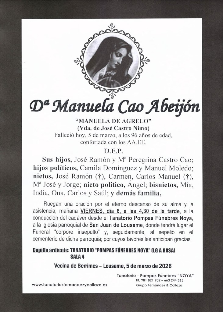 Dª MANUELA CAO ABEIJÓN