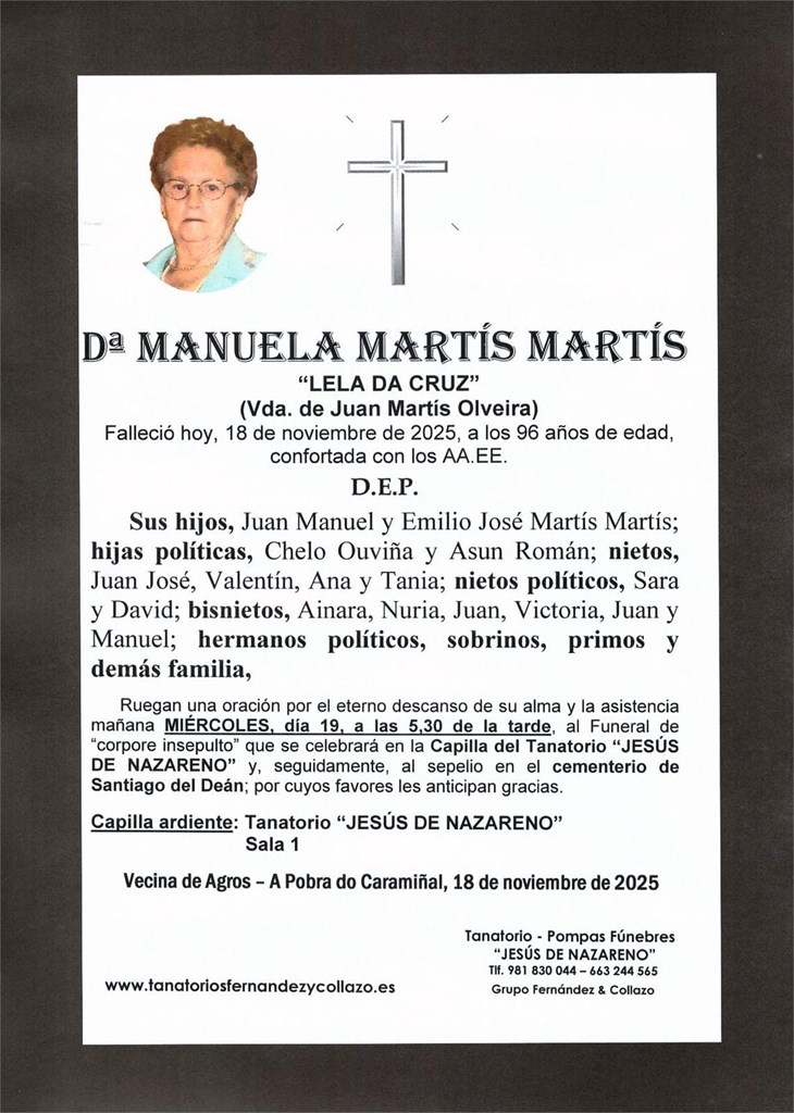 Dª Manuela Martís Martís 