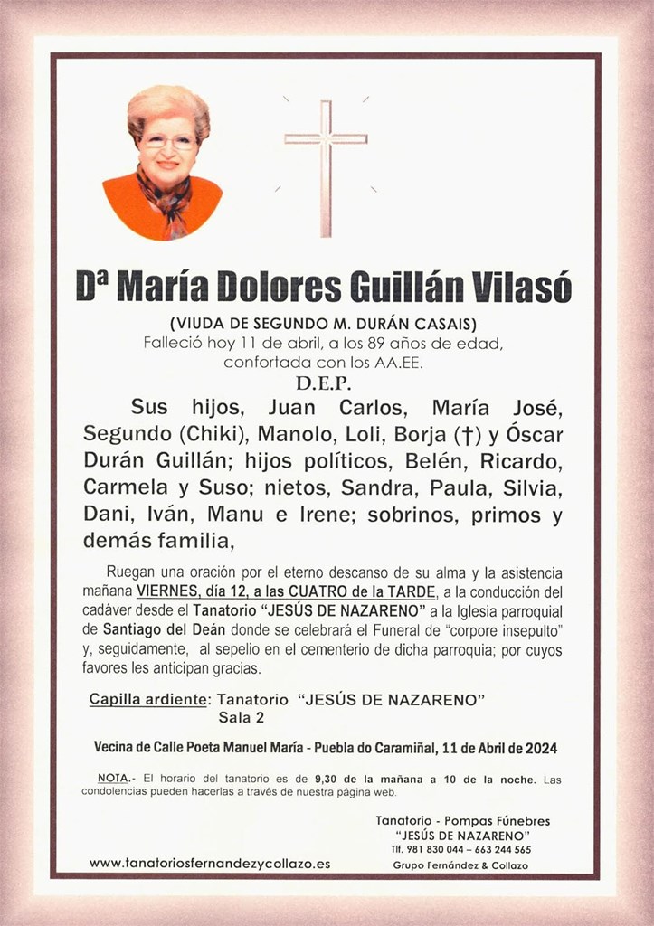 Dª María Dolores Guillán Vilasó