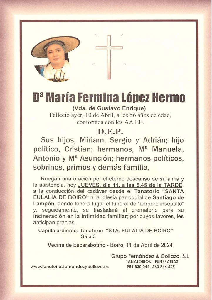 Foto secundaria Dª María Fermina López Hermo