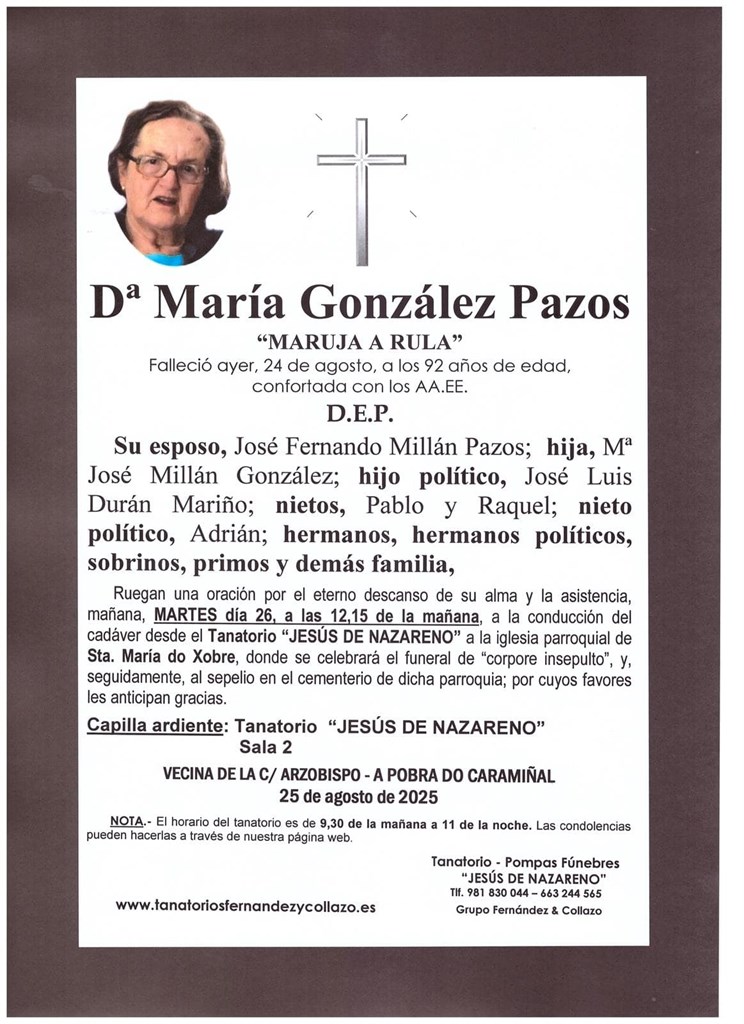 Dª María González Pazos
