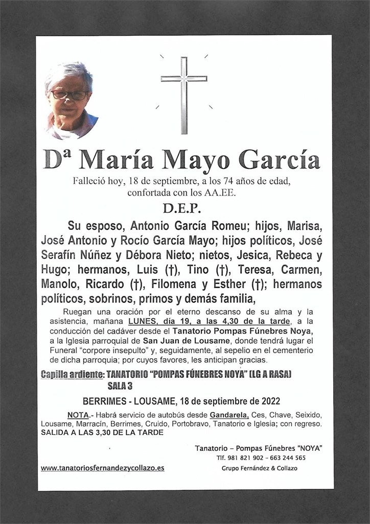 Dª MARÍA MAYO GARCÍA