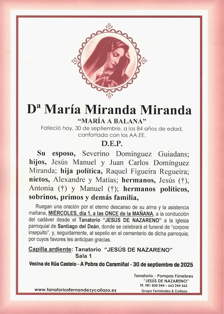Foto principal Dª María Miranda Miranda