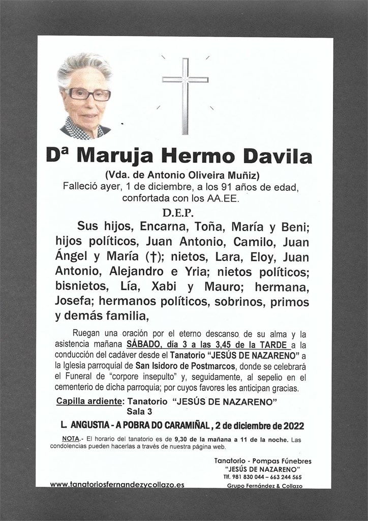 Dª MARUJA HERMO DAVILA
