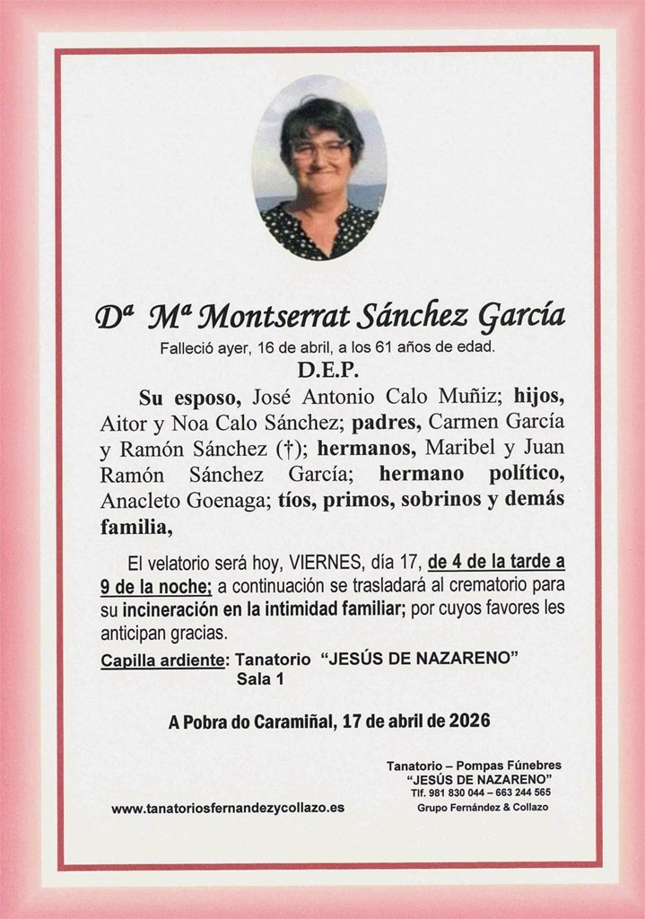 Dª MONTSERRAT SÁNCHEZ GARCÍA 