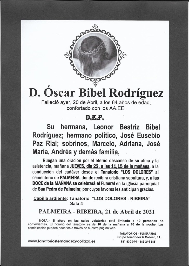 Foto principal D. ÓSCAR BIBEL RODRÍGUEZ