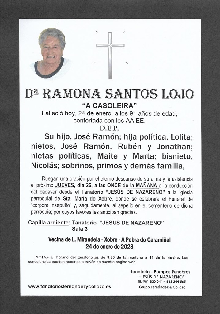 Dª Ramona Santos Lojo