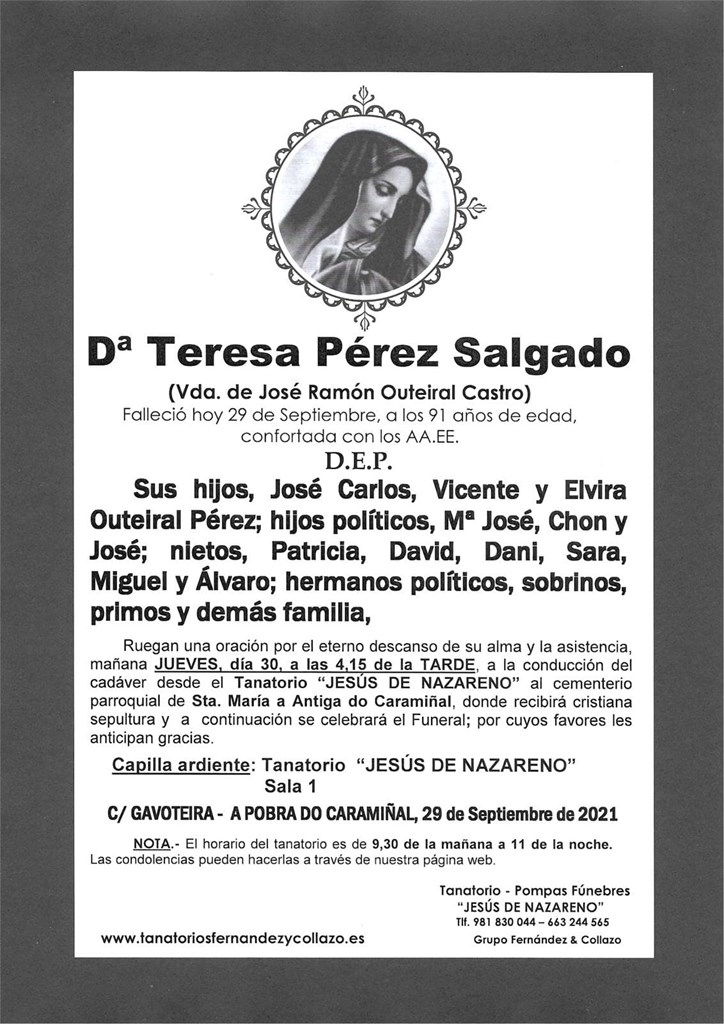 Foto principal Dª TERESA PÉREZ SALGADO 